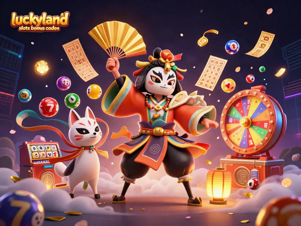 Enjoy thrilling gameplay with luckyland slots bonus codes, colorful lottery balls, and festive game elements.