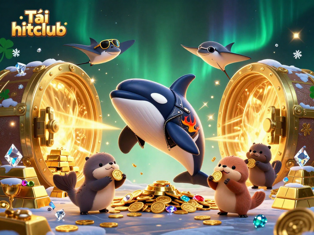 Tải hitclub to experience an undersea casino adventure with vibrant characters and treasures.