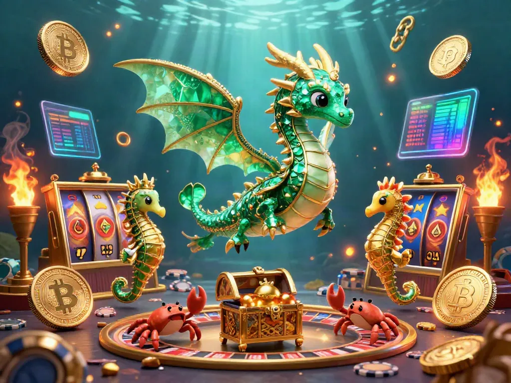 Experience the thrill of 97c77 with a 3D sea dragon and casino games in a vibrant underwater setting.
