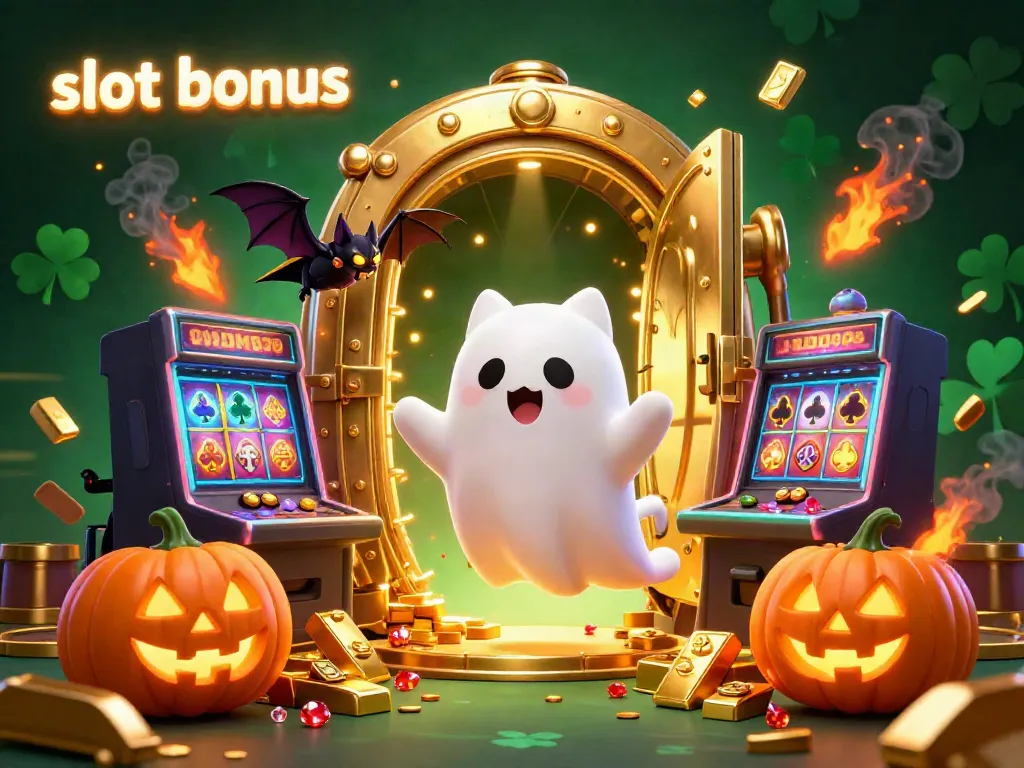 Experience a thrilling slot bonus in a dynamic casino scene featuring a ghost cat and treasure galore.
