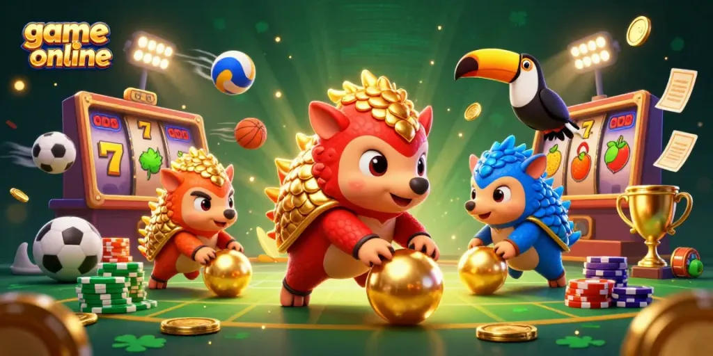 Experience exhilarating game online action with rival pangolins competing and dynamic casino elements.