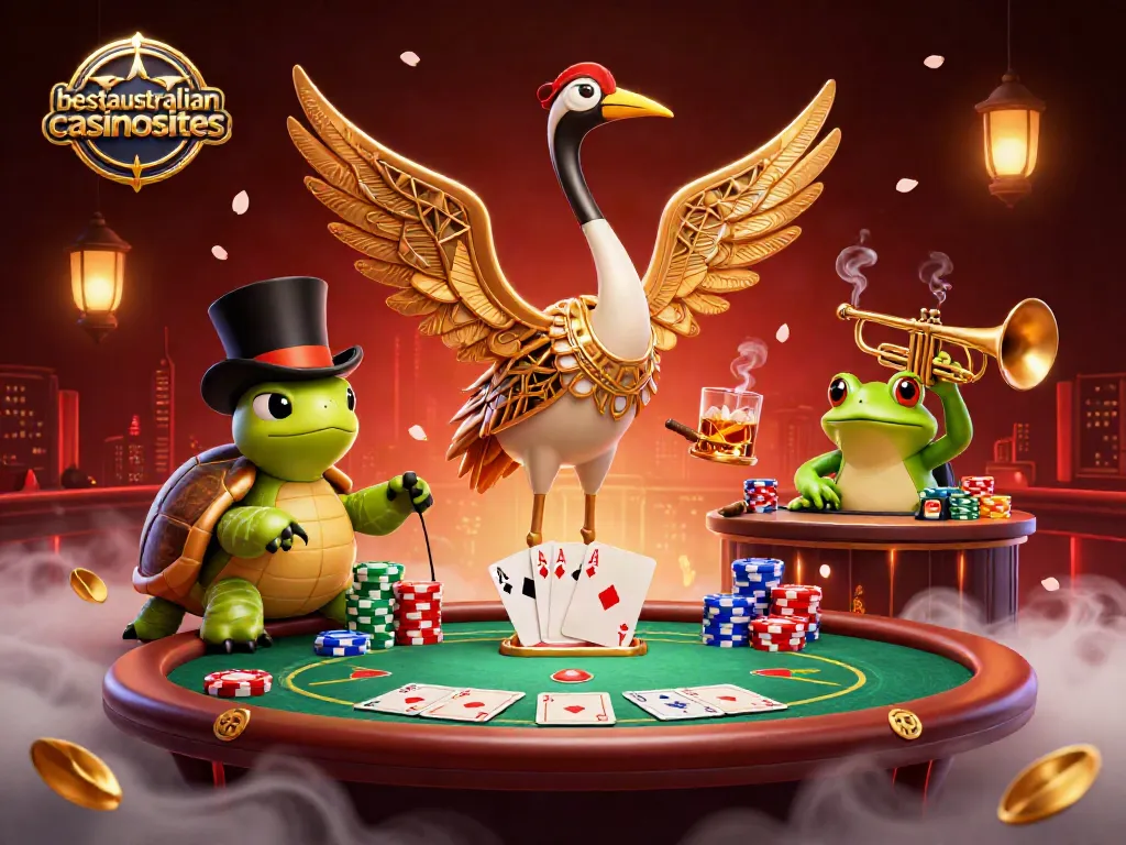 Engage with the best casino bonuses at bestaustraliancasinosites in a vibrant 3D scene.