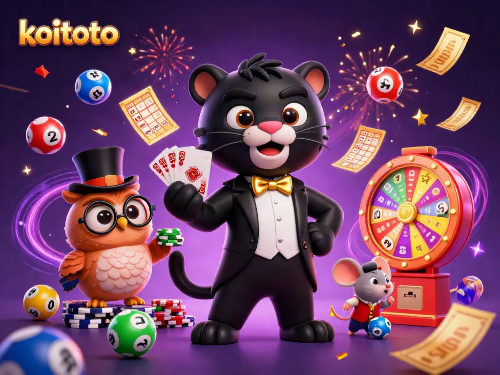 Engage your luck with the koitoto themed casino illustration featuring charismatic characters and rich gambling elements.