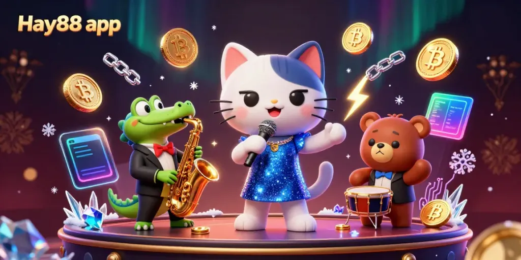 Bet on excitement with the Hay88 app amid animated characters in a vibrant casino scene.