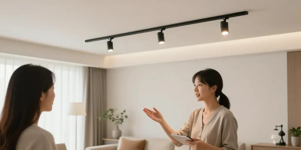 Spoturi LED pe sina magnetică instalate de un profesionist de încredere