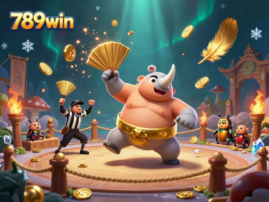 Experience excitement at 789win with a thrilling casino scene featuring a sumo champion and spectators.