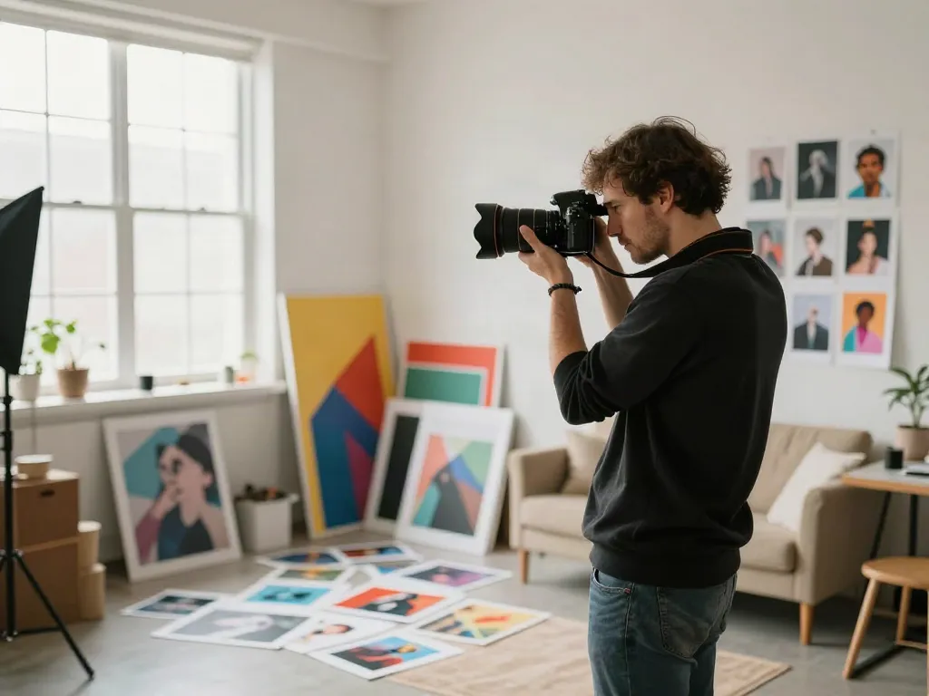 Fotografer profesional menggunakan pulau77 untuk mengabadikan momen berharga dalam studio yang inspiratif.