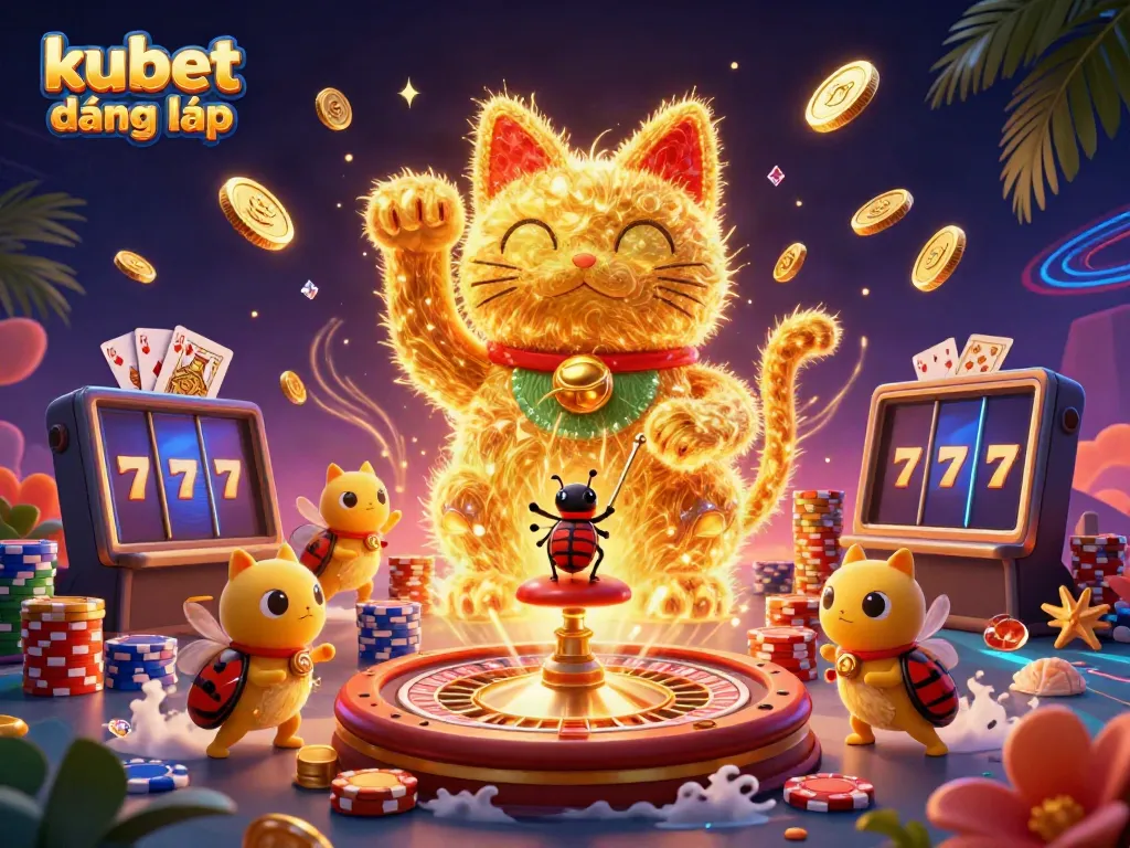 Experience the thrill of kubet đăng nhập with vibrant casino elements bursting in a dynamic scene.