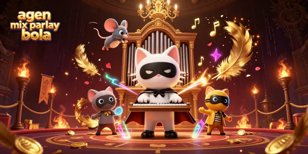 Experience thrilling action with agen mix parlay bola at a dynamic casino scene featuring engaging characters.