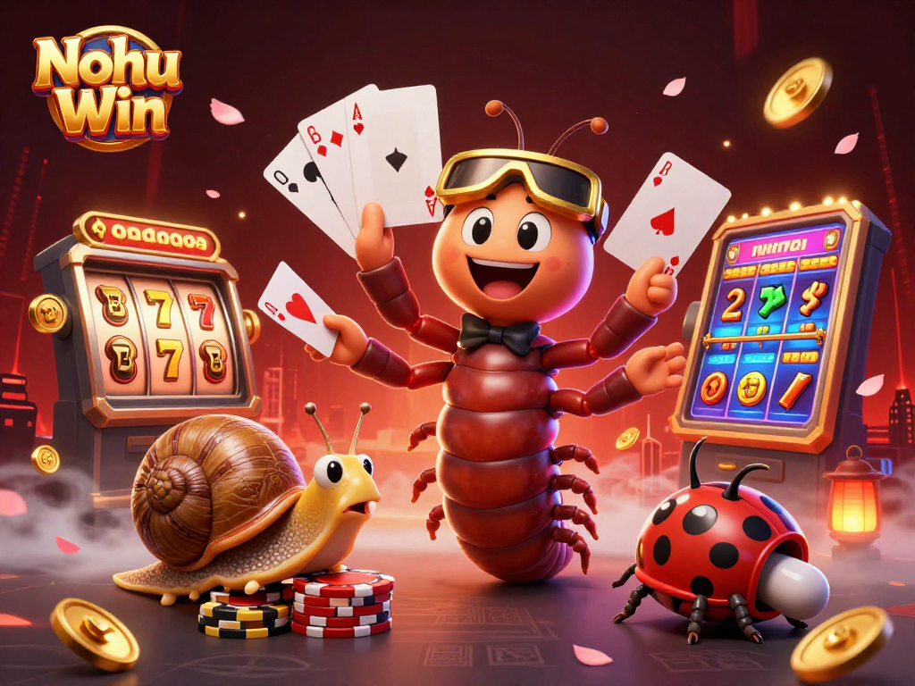 Nohu Win features a vibrant 3D casino scene with engaging characters and dynamic game elements.