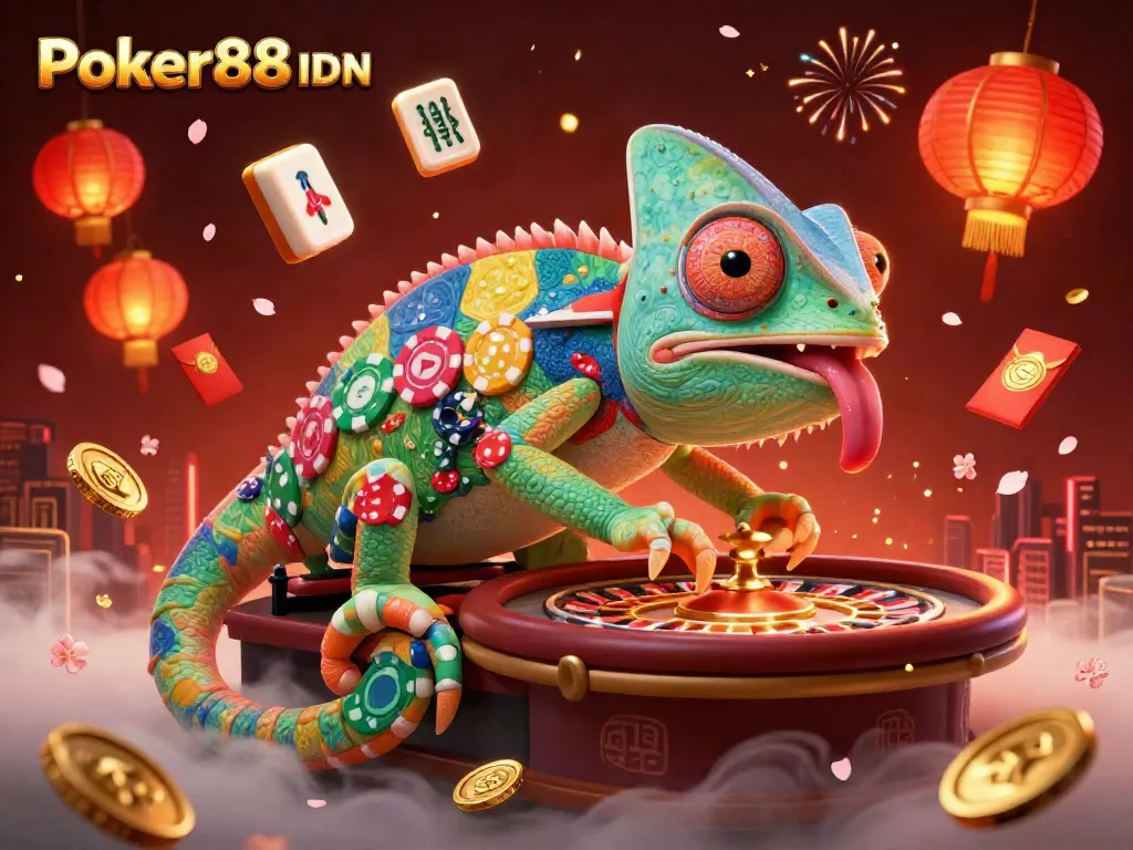 Experience Poker88 IDN with vibrant gameplay elements and dynamic characters illustrating casino excitement.