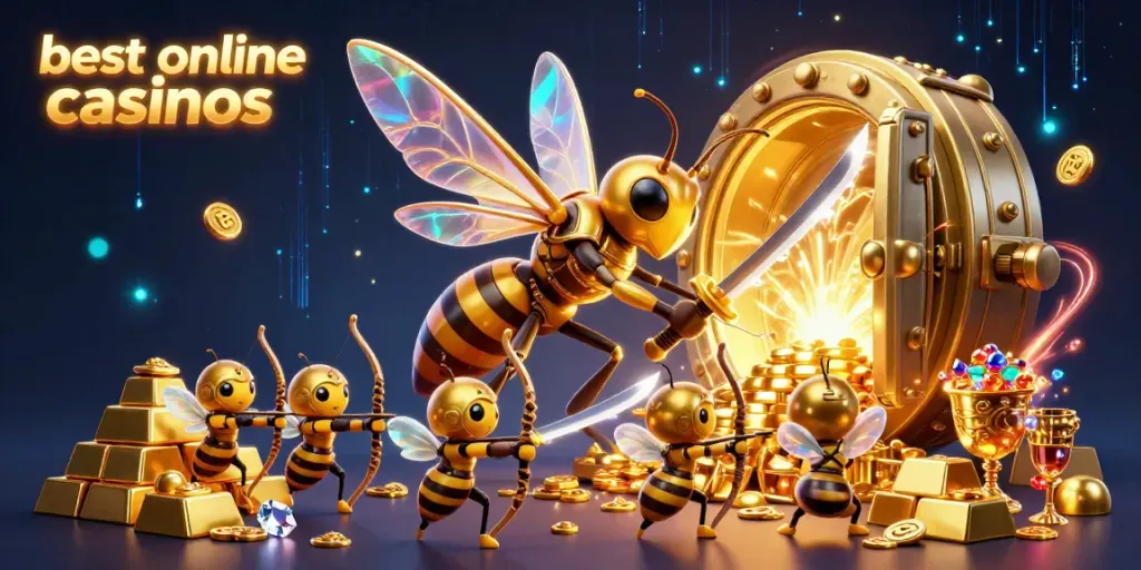 Experience the best online casinos with vibrant golden hornet samurai and treasures.