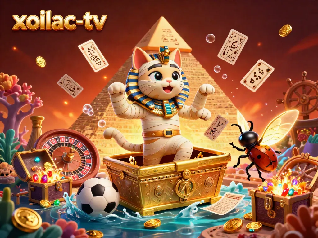 Xoilac-TV offers thrilling sports betting experiences with vibrant Egyptian-themed casino elements.