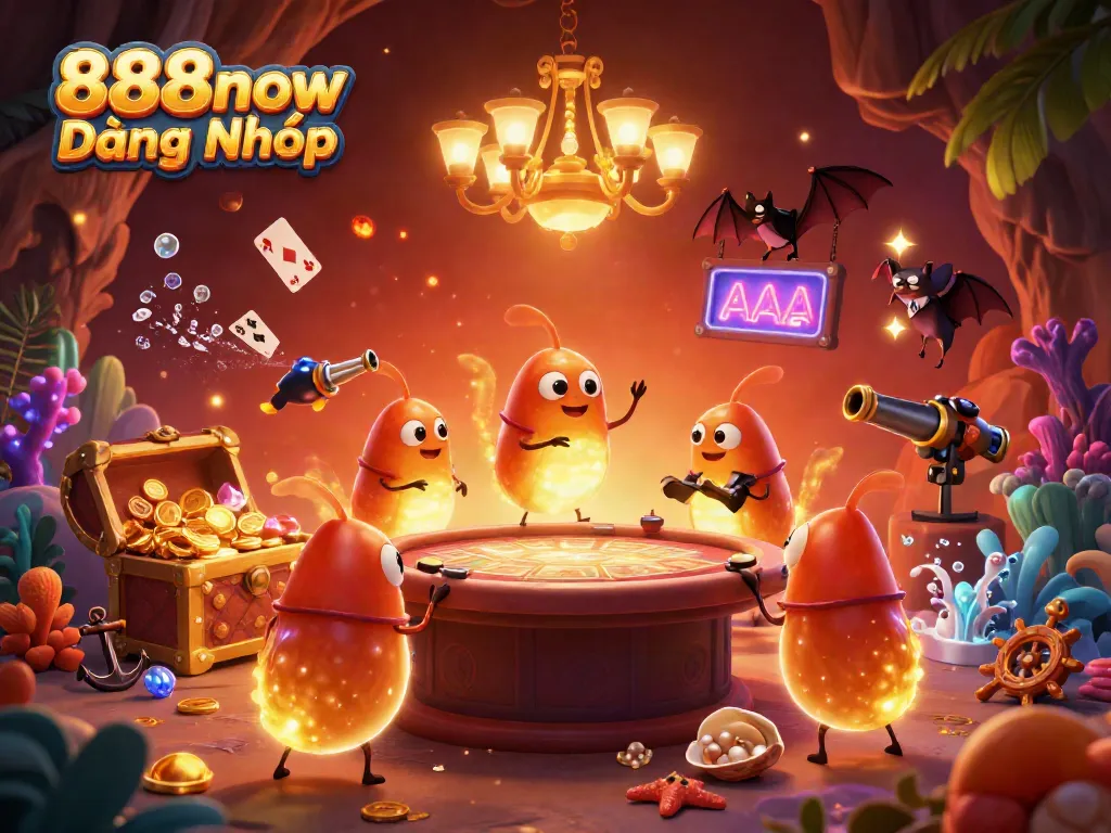 Experience the thrill of 888now Đăng Nhập with glowworms lighting up the casino adventure.