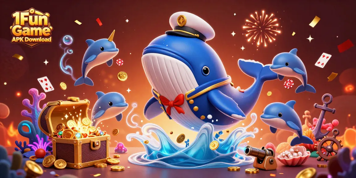 Experience thrilling gameplay with 1Fun Game APK Download featuring playful dolphins and coins.