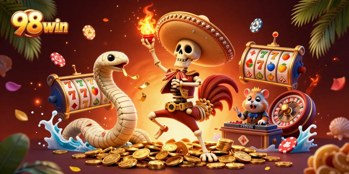 Experience thrilling gameplay at 98win with colorful characters and exciting casino elements.