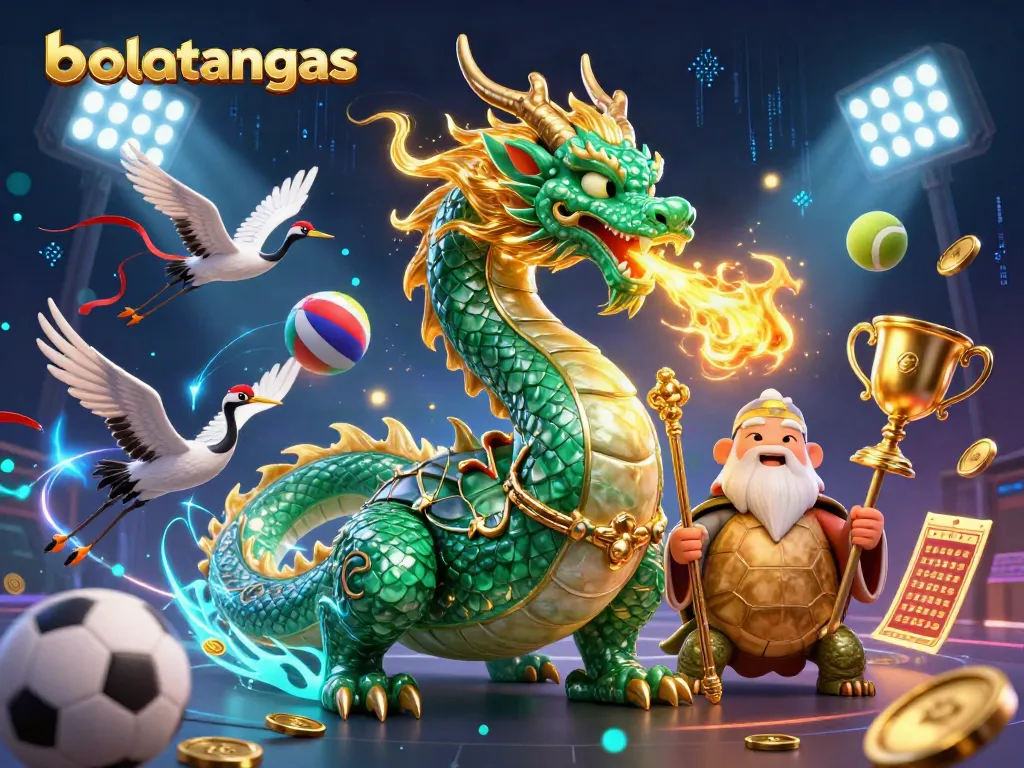 Experience the excitement of bolatangkas through this dynamic 3D illustration featuring dragons, turtles, and lucky symbols.