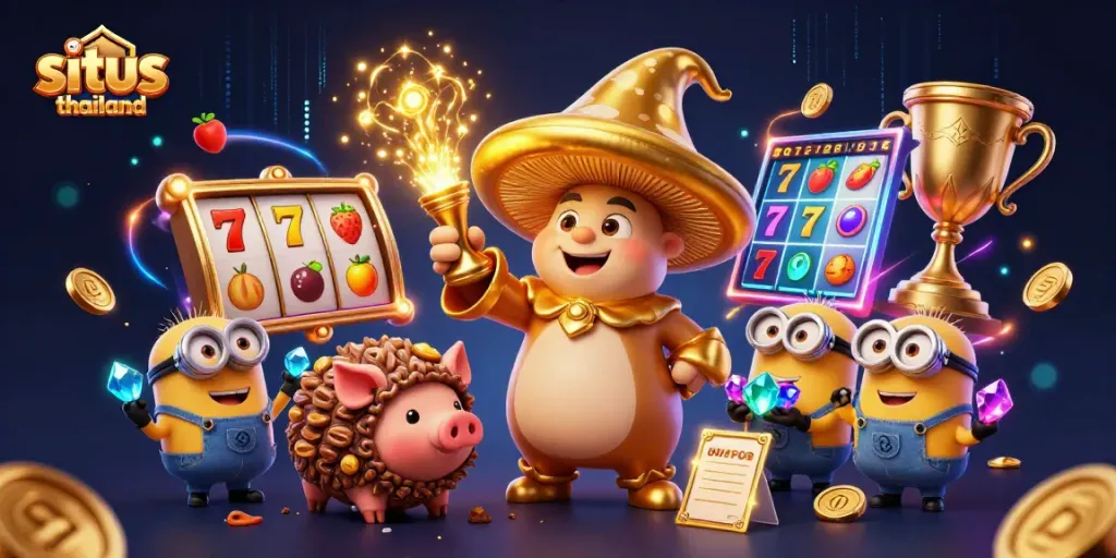 Situs Thailand offers players engaging slot games with vibrant characters and thrilling elements, representing a golden gaming experience.